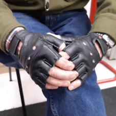 Guanti in pelle mezze dita