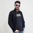 Maglione zip lunga, Nero