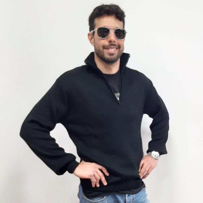 Maglione zip corta